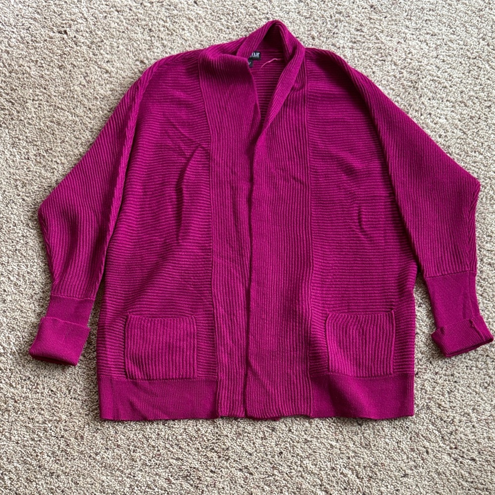 a.n.a Women's Open Front Cardigan - Fuchsia
